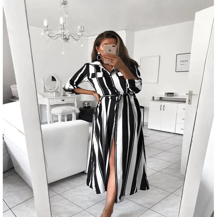 Colorful Striped Shirt Dress for Women - Wholesale New款 - Joomcy