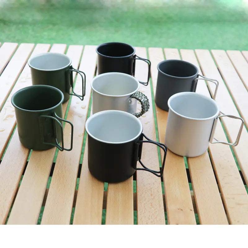 300ml Portable Folding Aluminum Camping Cup - Joomcy