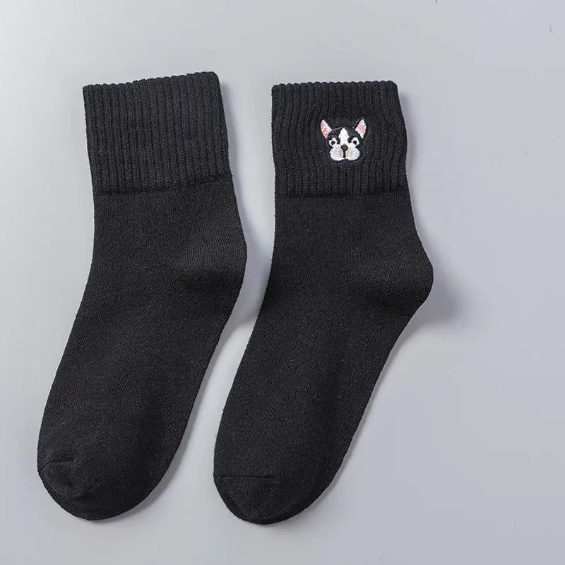 Cartoon Embroidered Tube Socks - Joomcy