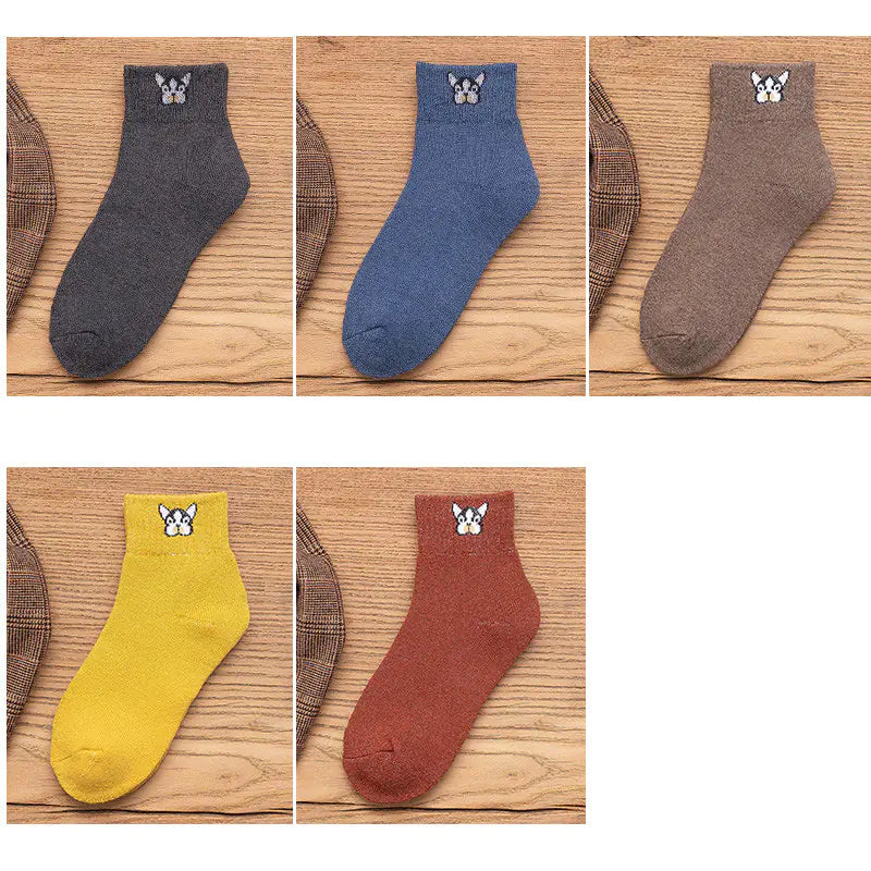 Cartoon Embroidered Tube Socks - Joomcy