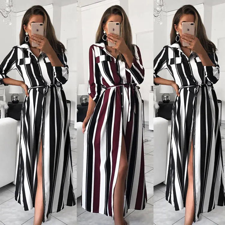 Colorful Striped Shirt Dress for Women - Wholesale New款 - Joomcy