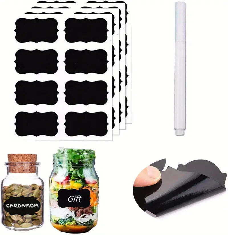 120pcs Erasable Chalkboard Labels with Pen for Jars - Joomcy