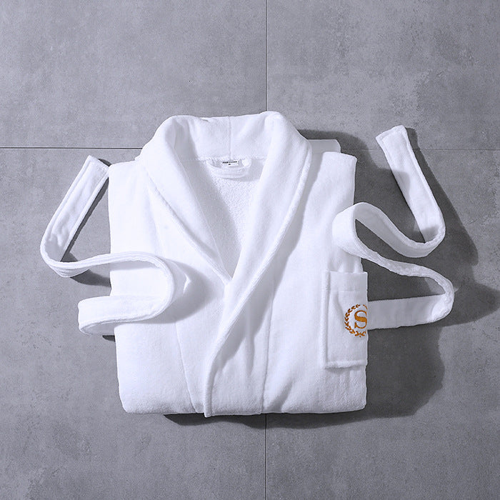 Hotel Quality Adult White Cotton Waffle Bathrobe