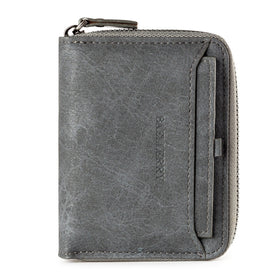 Retro Men's Zipper Wallet - PU Leather Coin Purse