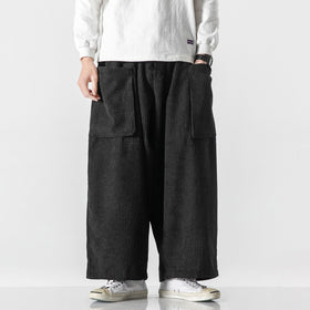 Men's Loose Fit Wide Leg Corduroy Pants