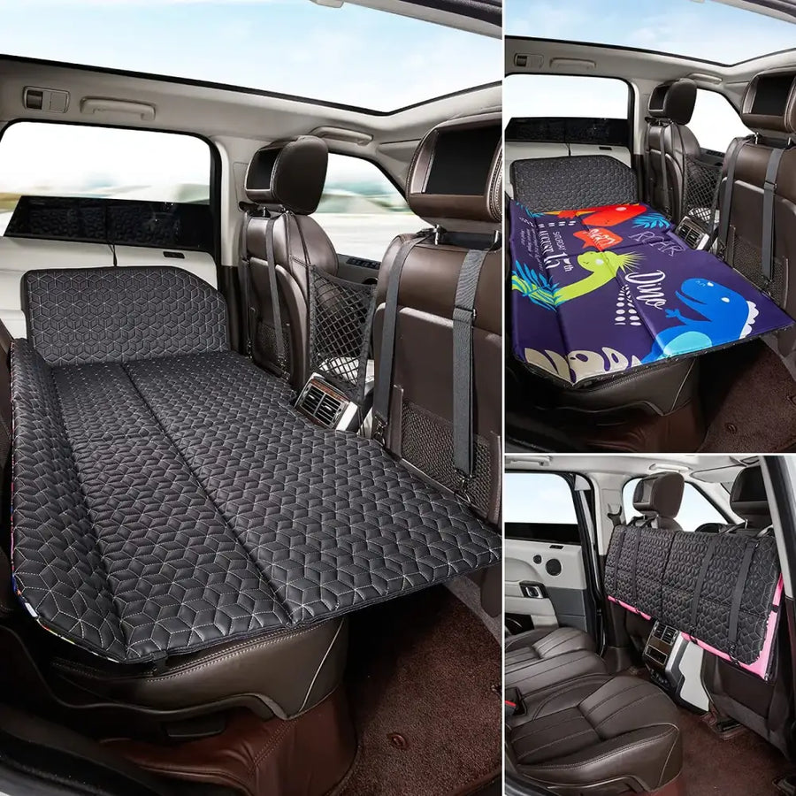 ABE Non-Inflatable Car Bed MattressDouble-Sided FoldingPortable Back Seat Travel Camping Mattress for Sleeping(Dinosaur World) for SUV