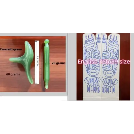 Emerald green jade massage tool set