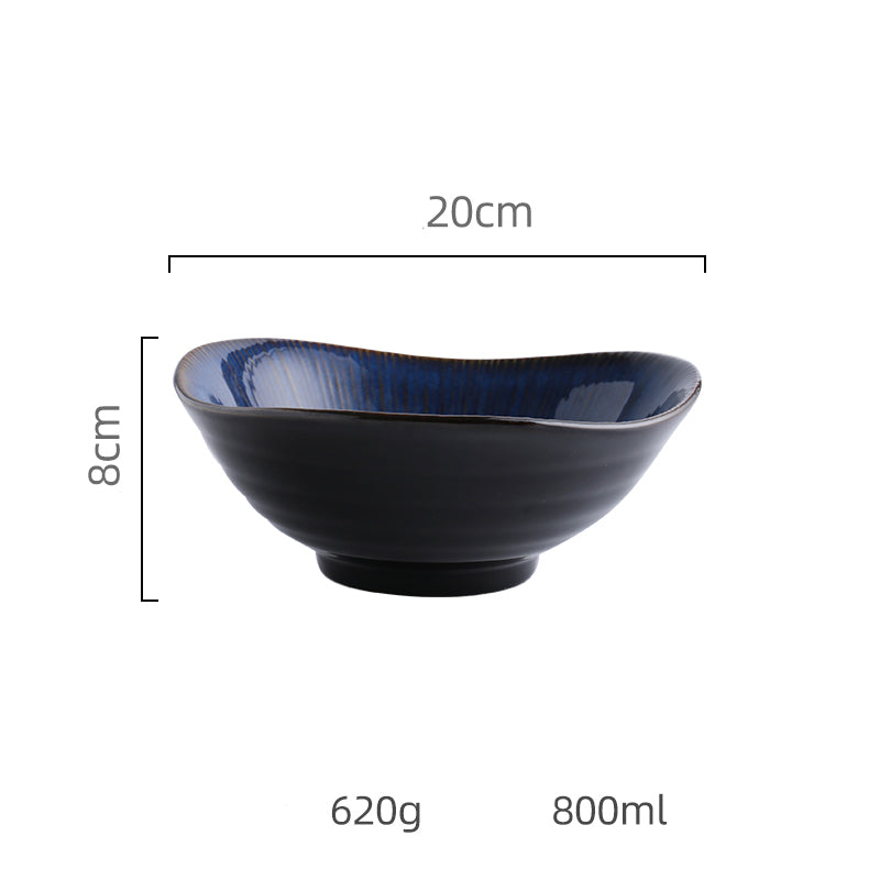 Creative Glazed Blue Dinnerware Set (Bowls and Plates)