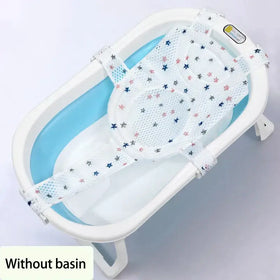 White star-patterned mesh safety harness for baby bath tub