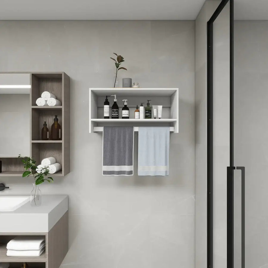 B2 Bathroom Shelves,Modular Wood Closet System Clothes Organizer, Closet System with 2 Closet Shelves, Closet Organizer System, Walk in Closet Organizers and Storage, Closet Systems for Walk in Closets, Closet(32" W x 16" D x 16" H)