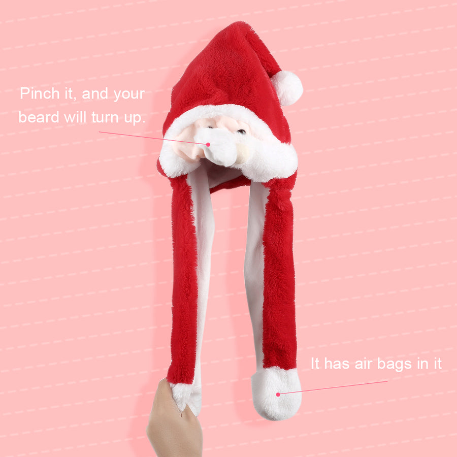 Cute Bunny Plush Decor with LED Christmas Hat