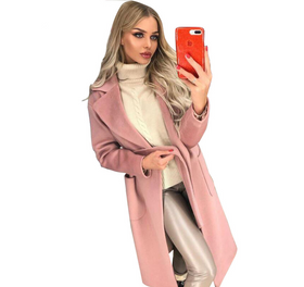 Mid-Length Slimming Woolen Coat for Women