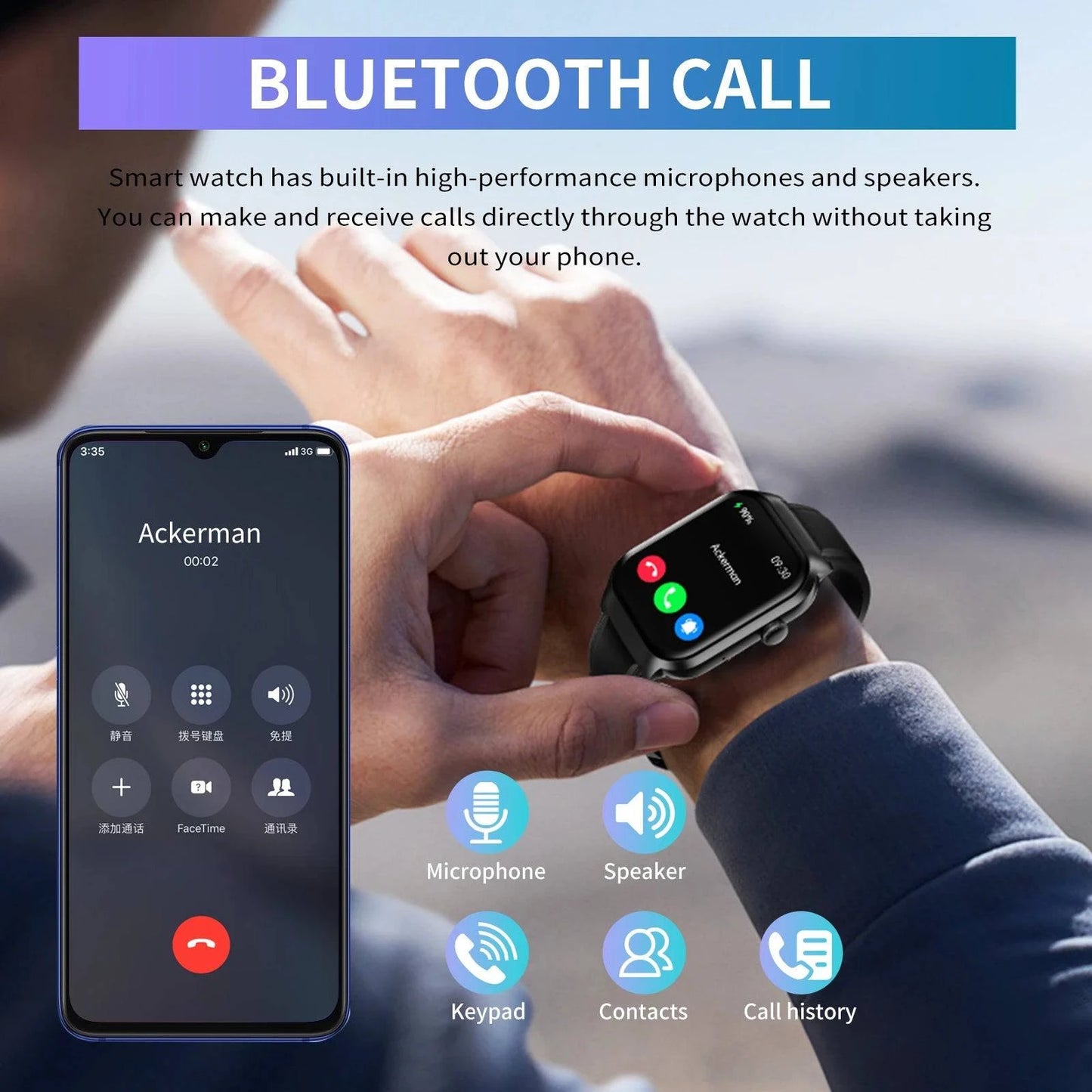 Bluetooth Call Answer Smart Watch - Joomcy