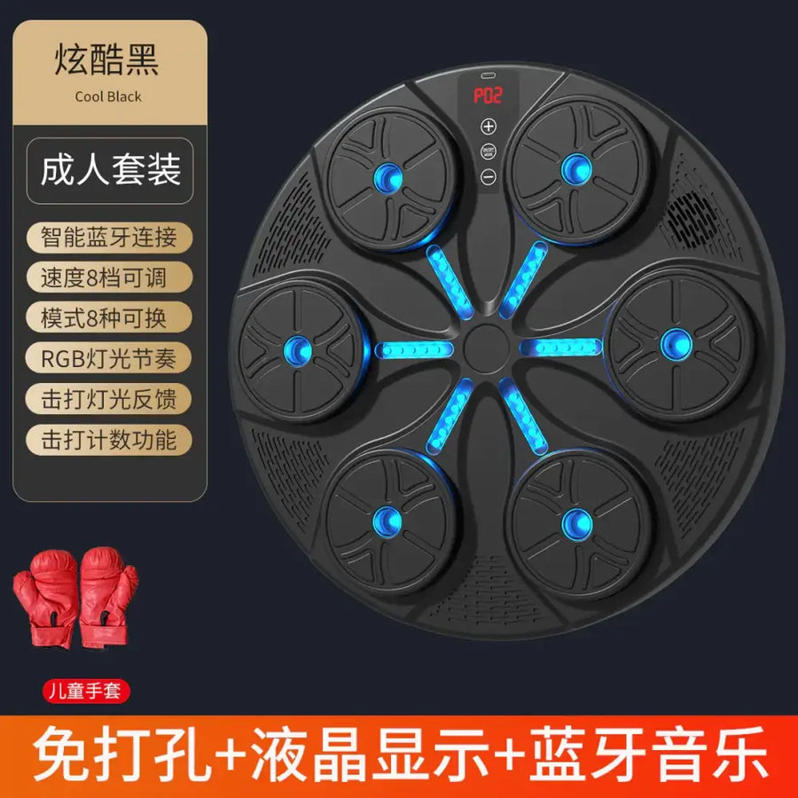 Cool black pd2 smart fitness pad with blue led lights and bluetooth connectivity.