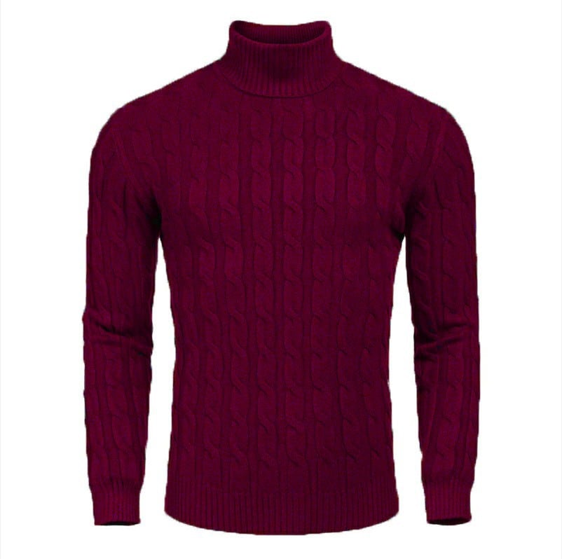 Men's Long-sleeved Knitted Turtleneck Sweater