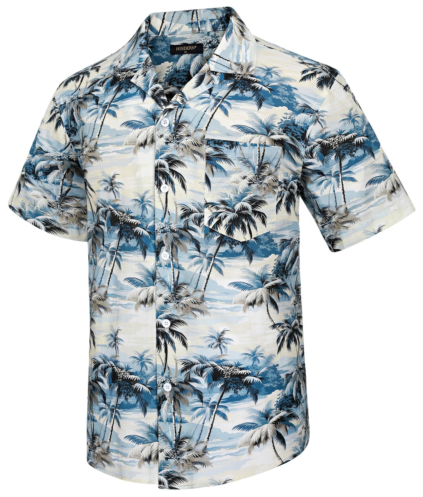 Mens Hawaiian Shirts Cotton Short Sleeve Button Down Aloha Shirt for Men Summer Casual Tropical Beach Vacation Shirts
