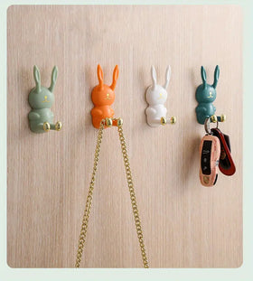 Cute Rabbit Bathroom Toothbrush Holder and Hook Storage