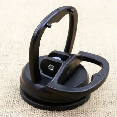 Black plastic suction cup with dual handle design