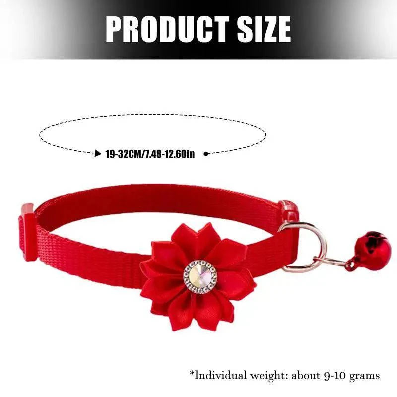 Cat Bell Adjustable Flower Collar - Joomcy