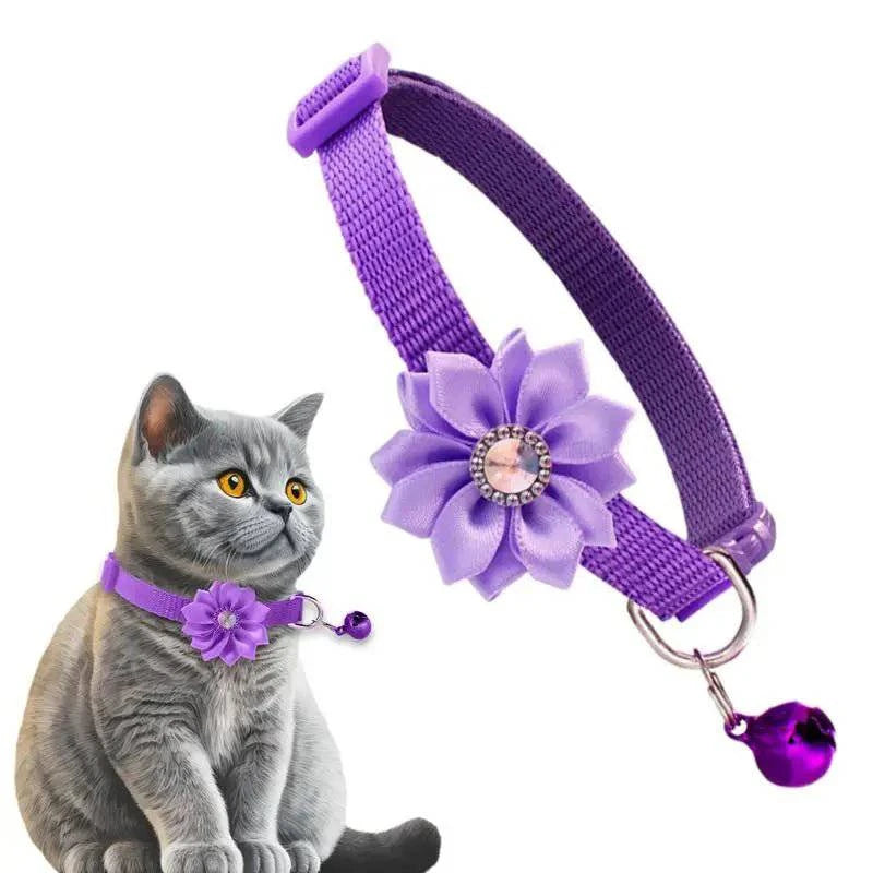 Cat Bell Adjustable Flower Collar - Joomcy
