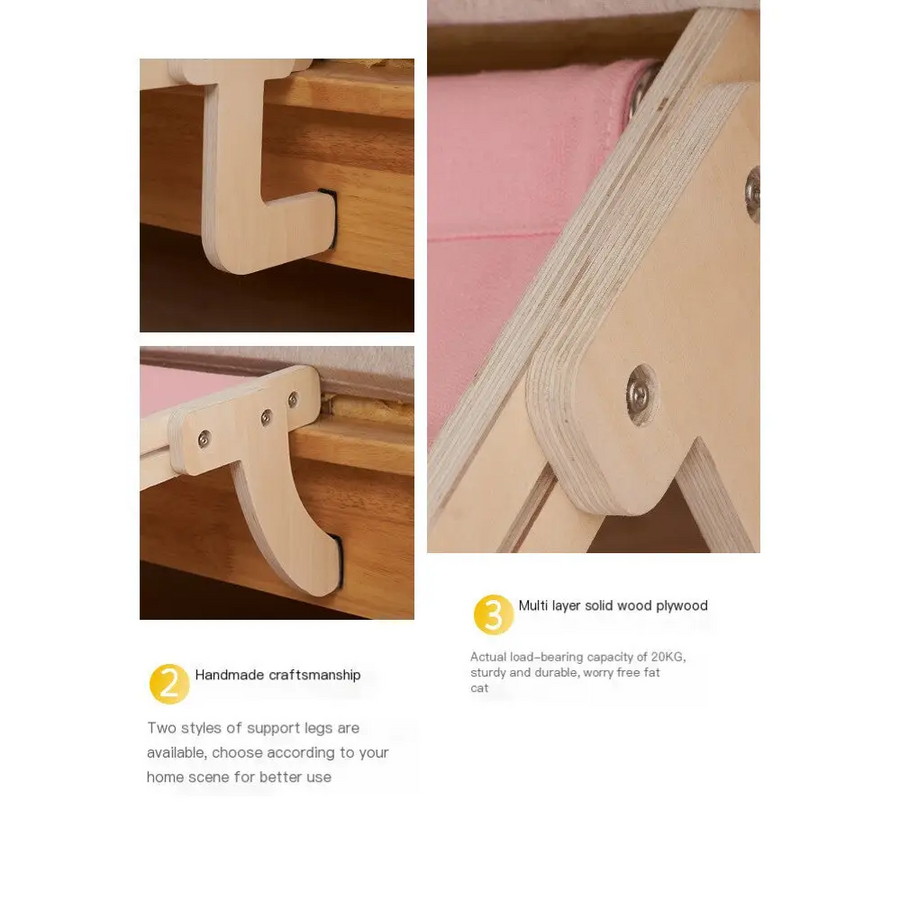Light-colored wooden support legs with a smooth, natural finish and visible layered plywood construction.