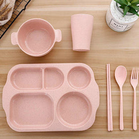 Wheat Dinnerware Set for Kids - Plates and Bowls