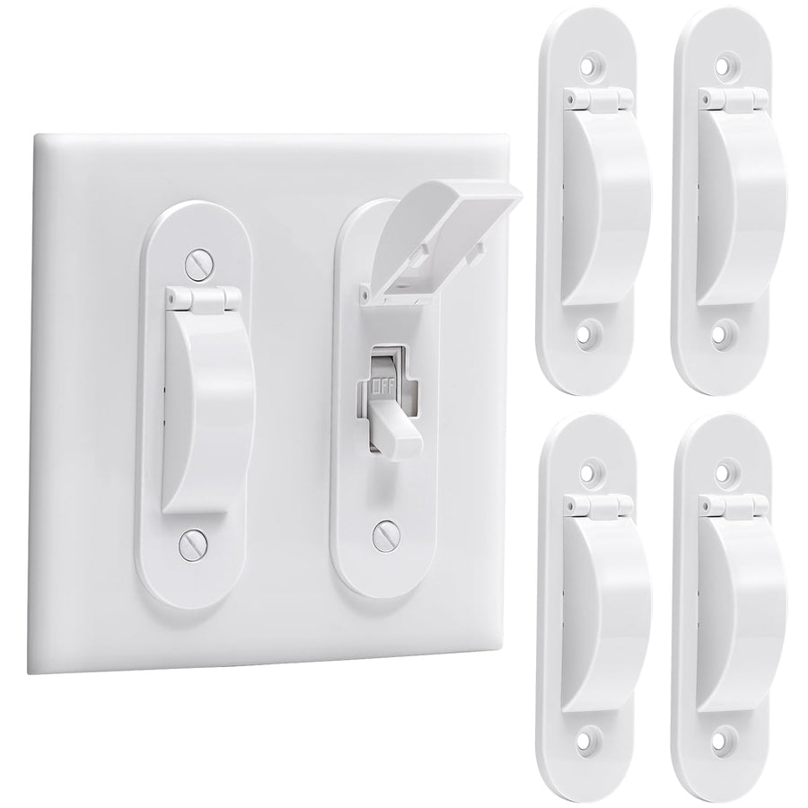 Wall Switch Guard Child Proof Light Switch Cover Guard | Toggle Style | Light Switch Protection | Keep Toggle Switch in On or Off Position | 4 Pack White