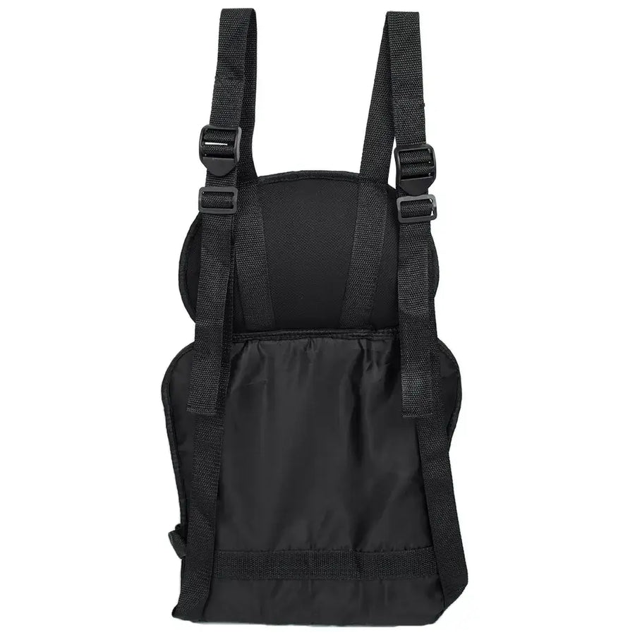 Black tactical-style chest pack with adjustable shoulder straps and a durable fabric construction.