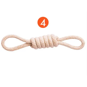 Beige braided rope with a central knot forming two loops.