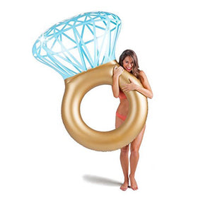 WLZP Inflatable Diamond Ring Pool Large Ring Pool Float for Bachelorette Party Decorations Swimming Pool Party Decorations Toy for Adults & Kids