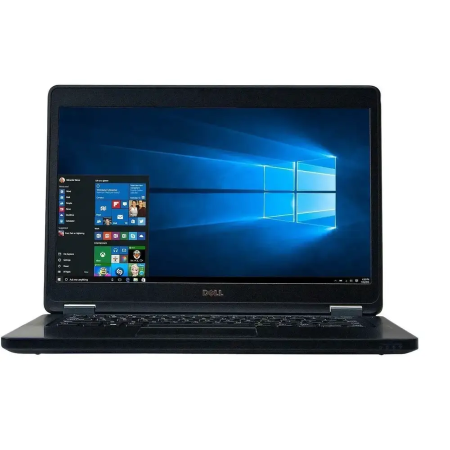 Black dell laptop with a sleek, minimalist design and a glossy finish.