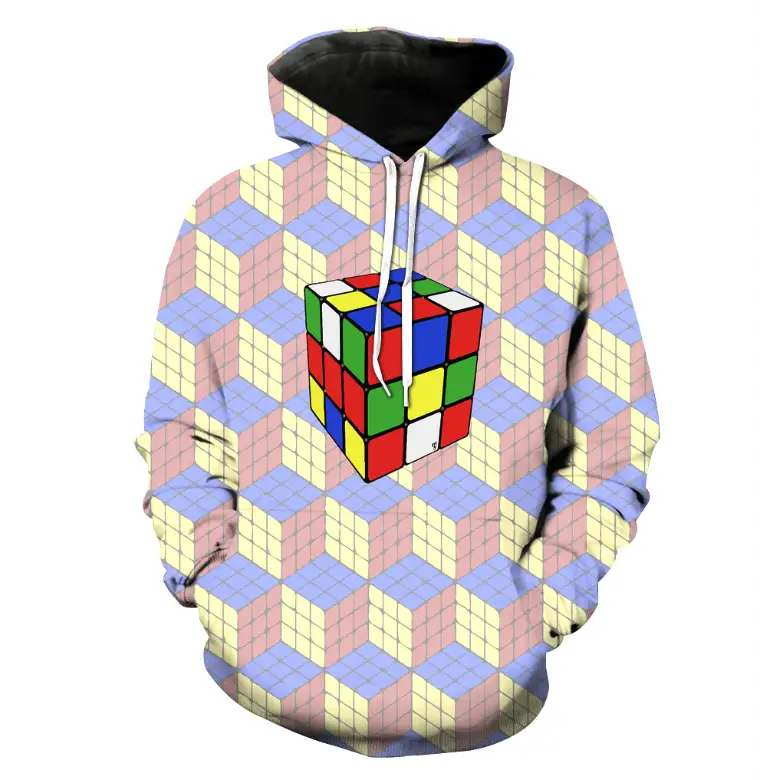 Digital Print Hoodie for Couples - Casual Loose Fit