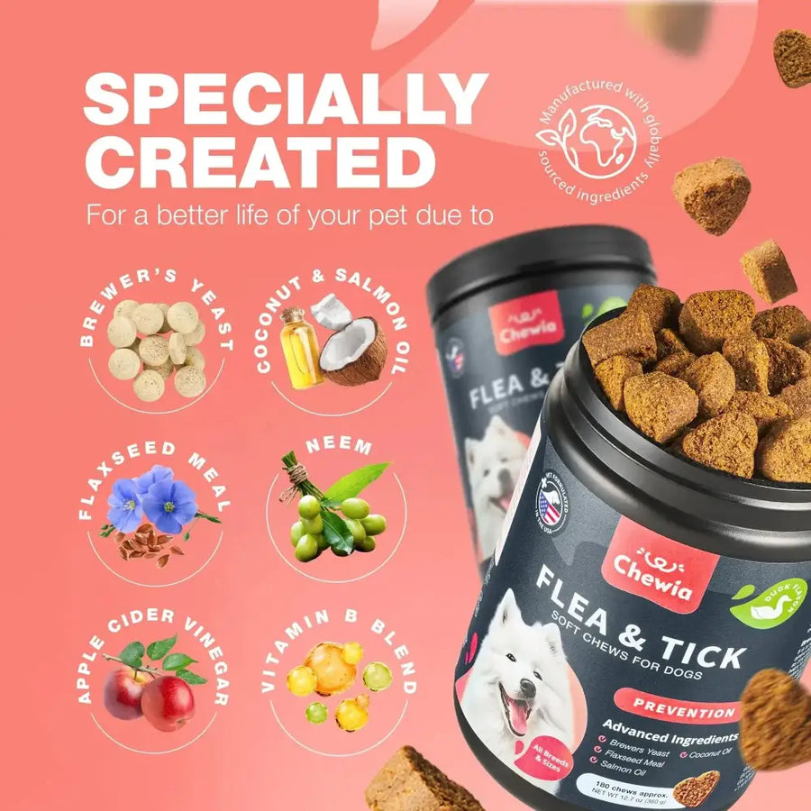 Dog Flea And Tick Treatment Chews FleaTick Prevention For Dogs Chewables Natural Dog Flea & Tick Control Soft Treats Immune Support Supplement CANNOT Be Listed For Sale On Amazon