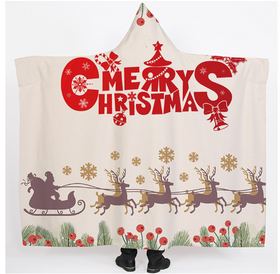 Unicorn Hooded Plush Blanket for Kids (Double Layer)