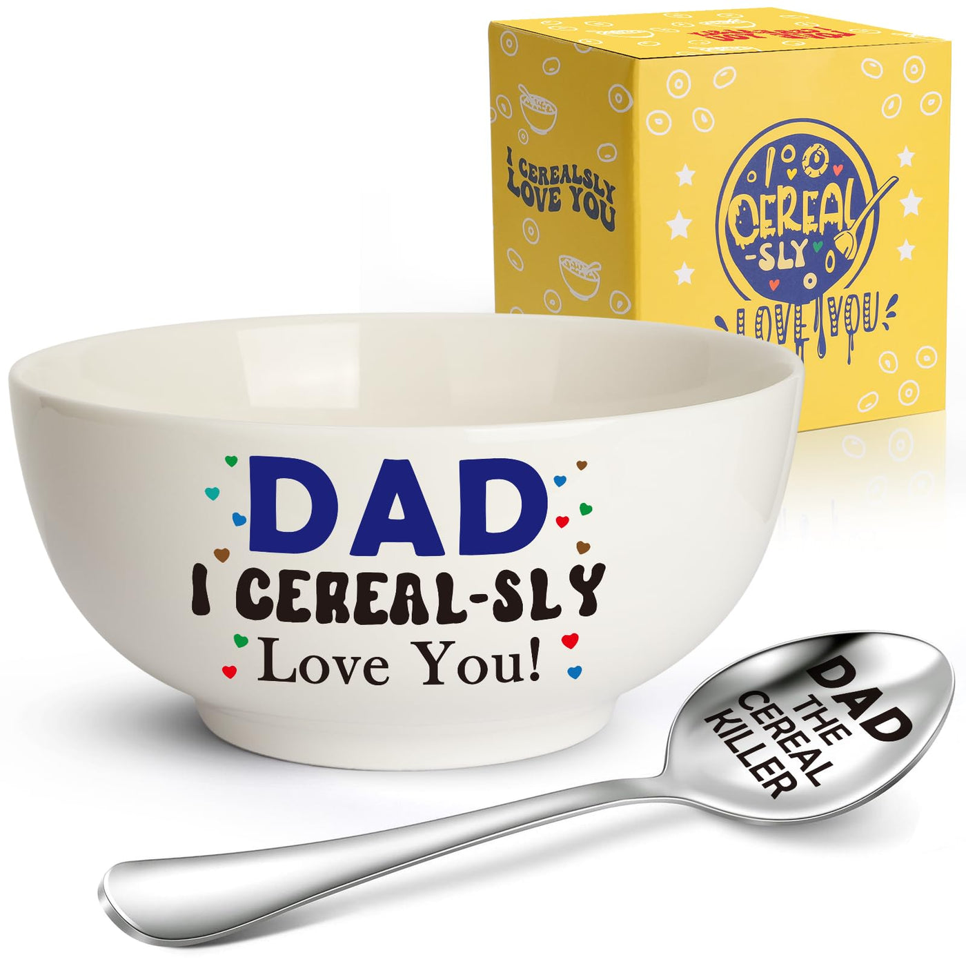 MAMAGIFTREE Christmas Gifts for Dad Birthday Gifts for Dad from Daughter Son Unique Dad Gifts Large Ceramic Bowl for Dad Who Wants Nothing