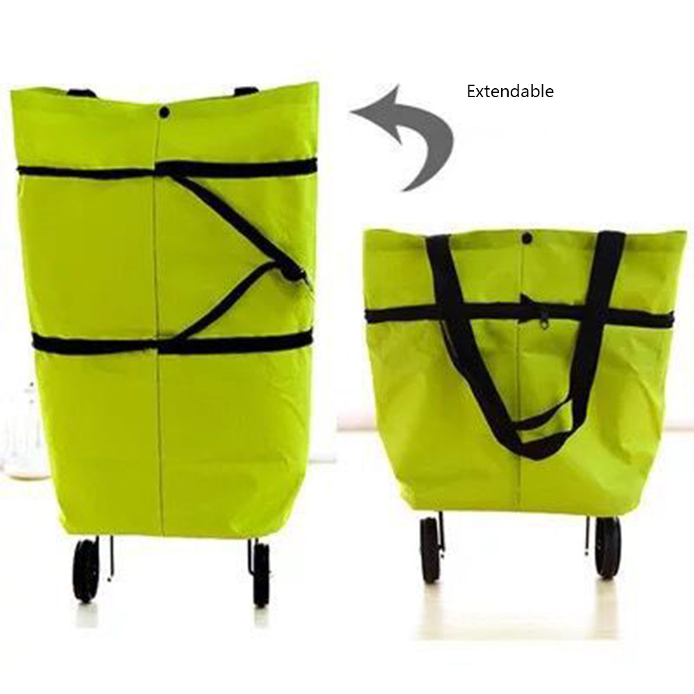 Shopping Trolley with Wheels and Folding Handle