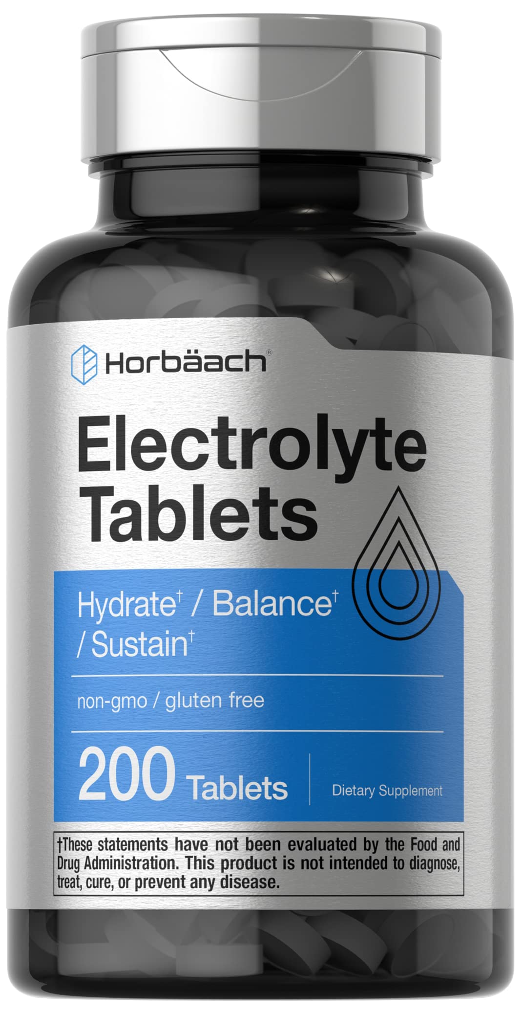 Horbäach Electrolyte Tablets | 200 Count | Vegetarian | Keto-Friendly | Non-GMO and Gluten Free Hydration Supplement
