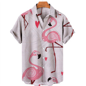 Men's Casual Hawaiian Print Short Sleeve Shirt
