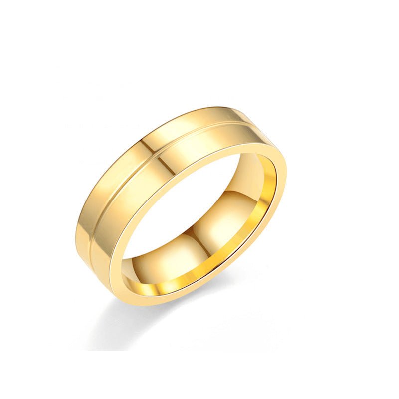 Stainless Steel Diamond Couple Ring - European & American