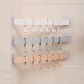 Powerful No-Trace Wall-Mounted Suction Hook with 6 Links