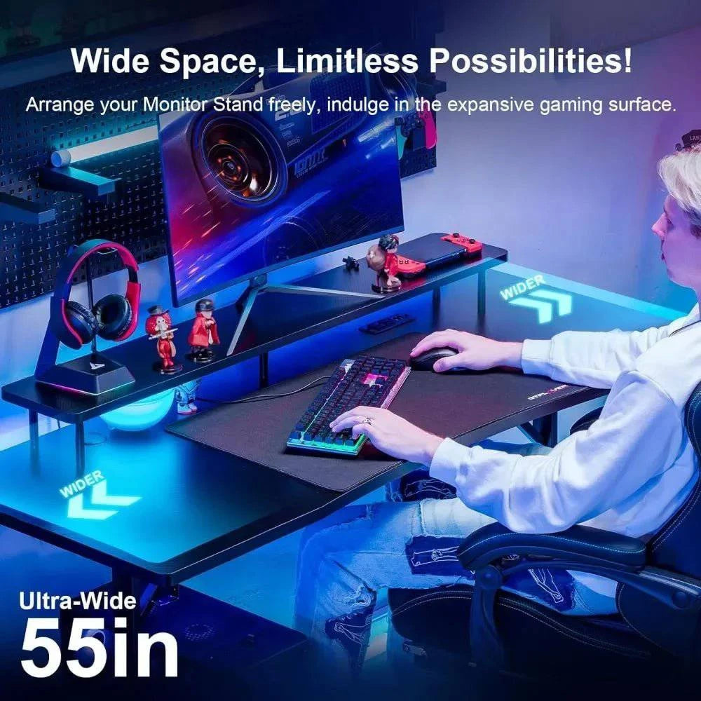 Fiber Surface Gaming LED Lights Desk - Joomcy