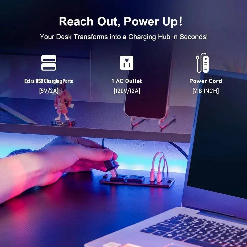 Fiber Surface Gaming LED Lights Desk - Joomcy