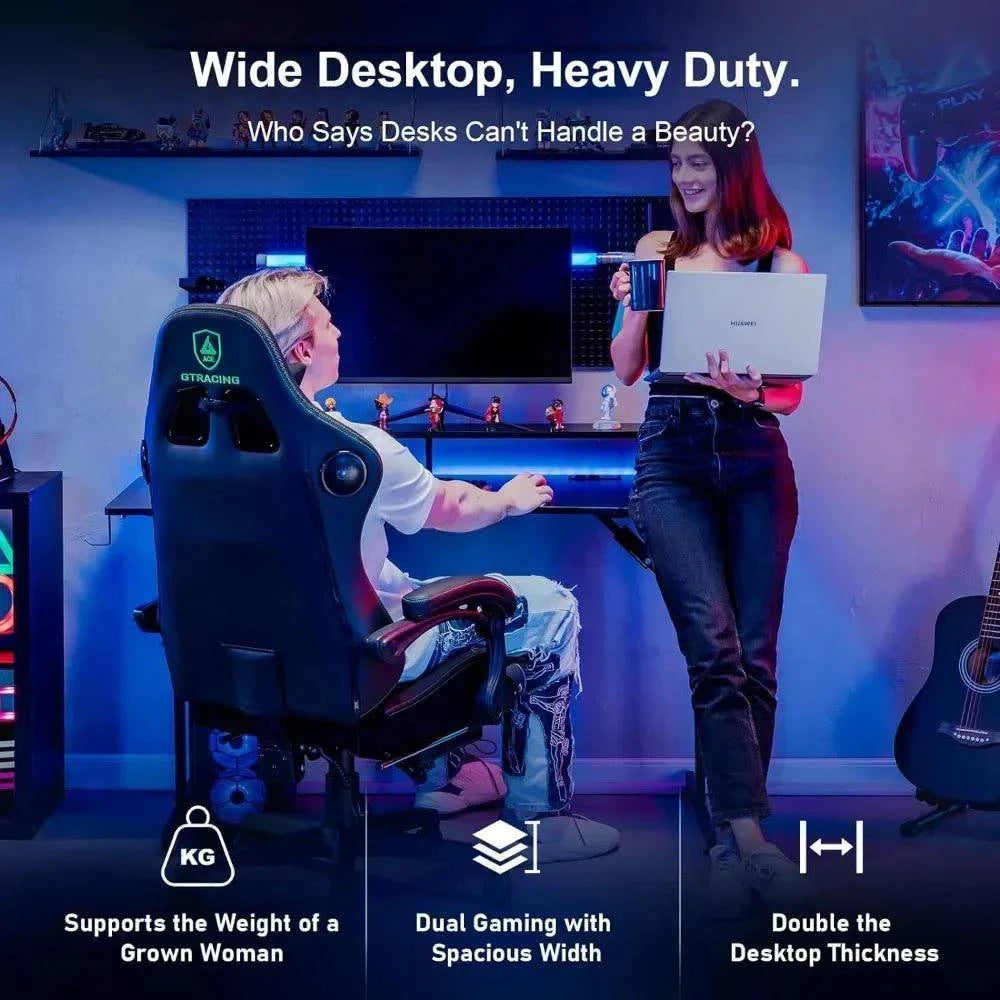 Fiber Surface Gaming LED Lights Desk - Joomcy