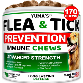 Flea And Tick Prevention For Dogs Chewables 170 Treats Natural Dog Flea And Tick Treatment All Breeds & Ages Made In USA CANNOT Be Listed For Sale On Amazon