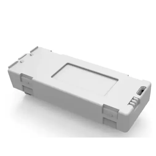 Gray plastic medical case with reinforced corners and a rectangular cutout on the top surface.