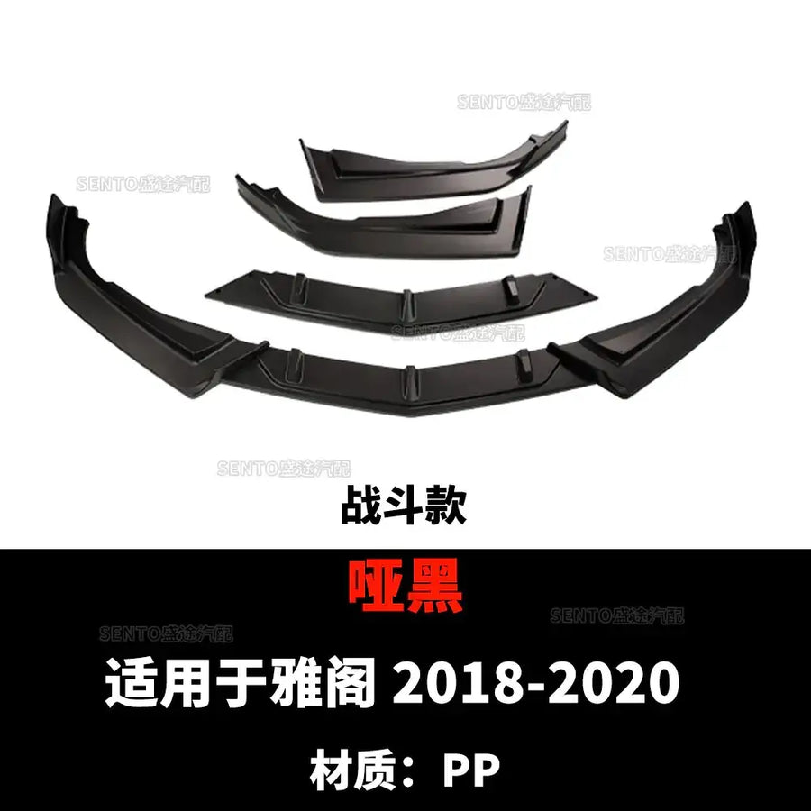 Black matte pp front bumper kit for 2018-2020 yaris.