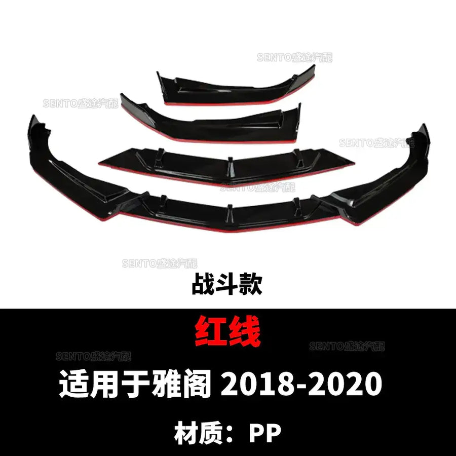 Black and red pp front bumper kit for 2018-2020 yaris.