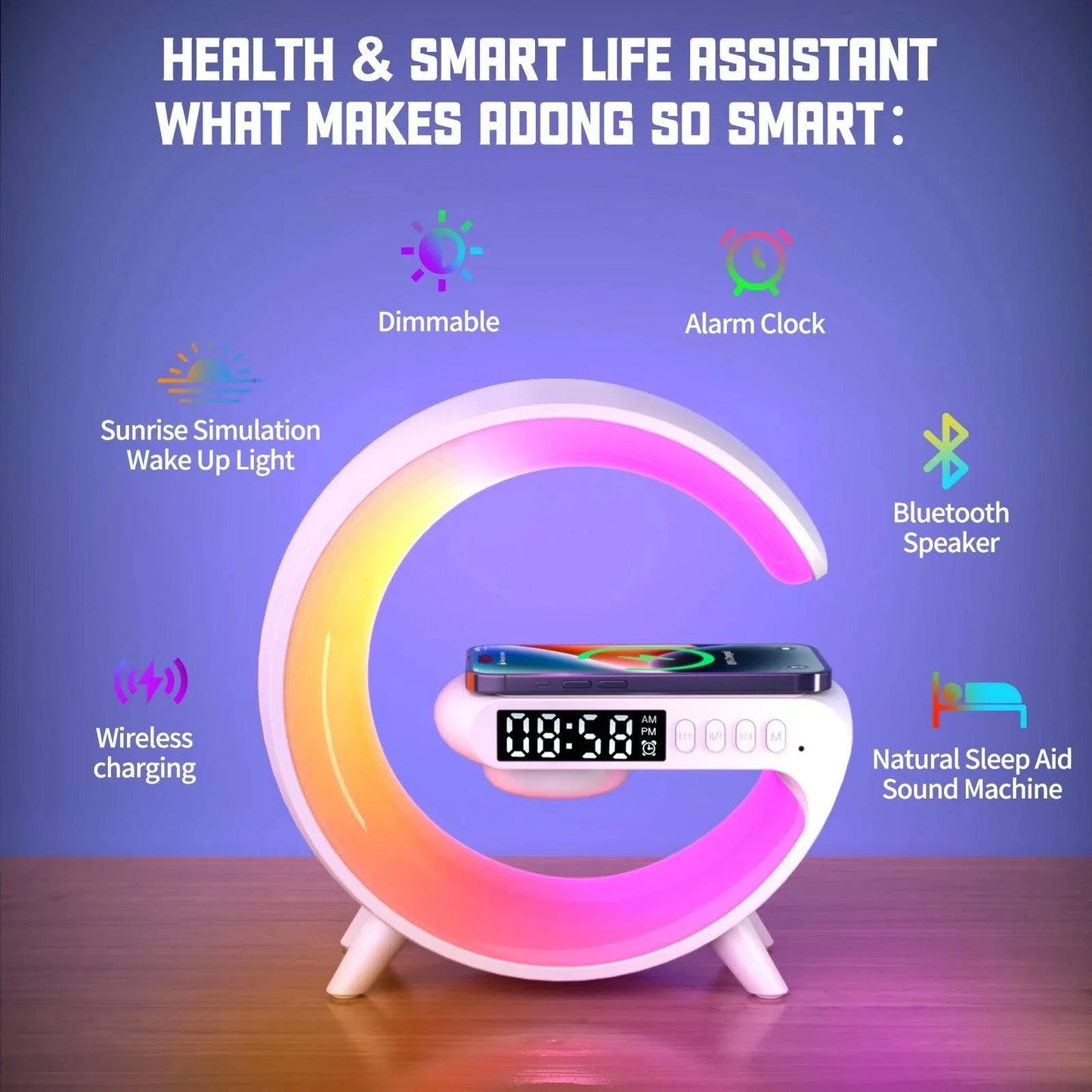 Glamp™ Mini RGB Light + Wireless Charger +Bluetooth Speakers - Joomcy