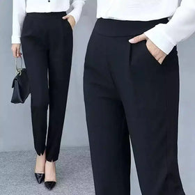 Harem Pants for Women - Cropped Slim Fit Trousers