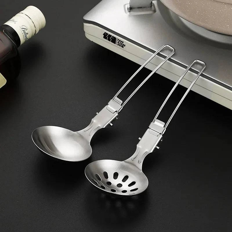 IronSpam™ Stainless Steel Folding Food Utensils for Outdoor Cooking - Joomcy